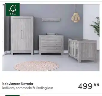 Baby & Tiener Babykamer Nevada : Ledikant, Commode & Kledingkast aanbieding