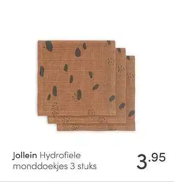 Baby & Tiener Jollein Hydrofiele Monddoekjes 3 Stuks aanbieding