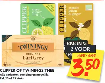 Dekamarkt Clipper Of Twinings Thee aanbieding