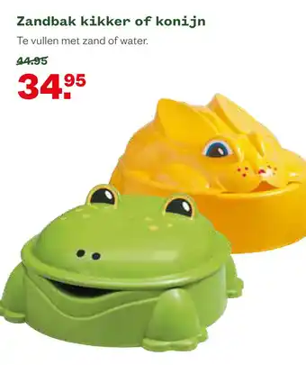 Welkoop Zandbak kikker of konijn Te vullen met zand of water. aanbieding