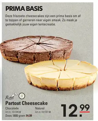 Sligro Partout Cheesecake 1800 gram aanbieding