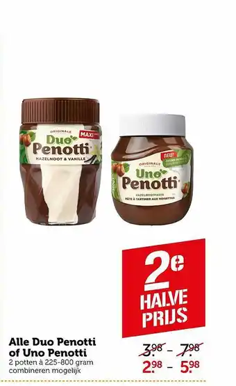 Coop Alle Duo Penotti Of Uno Penotti aanbieding