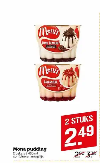 Coop Mona Pudding 450ml aanbieding