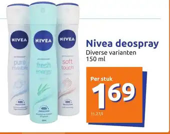 Action Nivea deospray 150 ml aanbieding