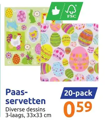 Action Paasservetten 33x33 cm 20-pack aanbieding