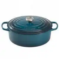 Kookpunt Le Creuset Signature Braadpan Ovaal, 31cm deep teal aanbieding