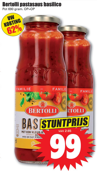 Dirk Bertolli pastasaus basilico aanbieding