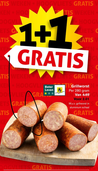 Hoogvliet Grillworst aanbieding