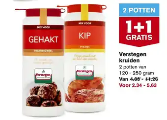 Hoogvliet Verstegen kruiden 120-250g aanbieding