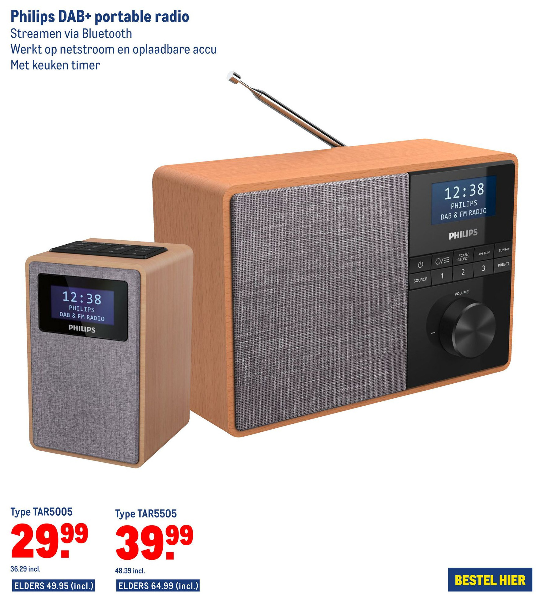 Philips DAB+ portable radio aanbieding bij Makro