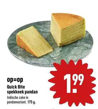 ALDI Quick bite spekkoek pandan 175 G aanbieding