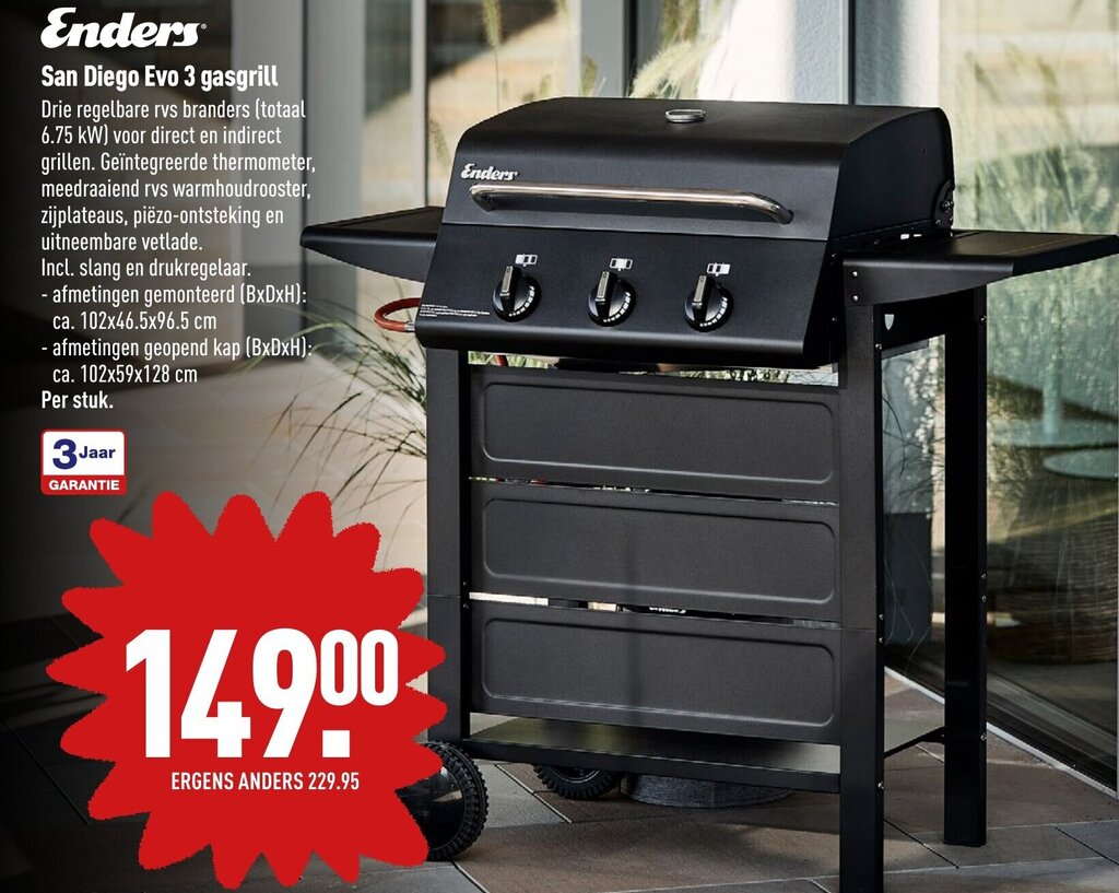 Enders Gasgrill San Diego Evo 3 Test Enders San diego evo 3 gasgrill aanbieding bij ALDI