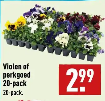 ALDI Violen of perkgoed 20-pack aanbieding