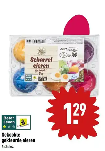 ALDI Gekookte gekleurde eieren 6 stuks aanbieding