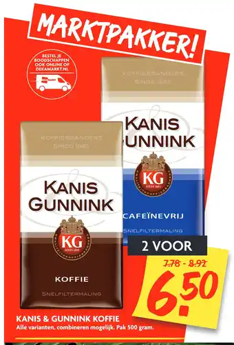 Dekamarkt Kanis & Gunnink Koffie aanbieding