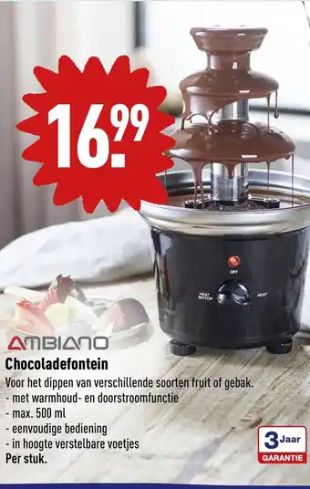 ALDI Ambiano Chocoladefontein 500 ml aanbieding