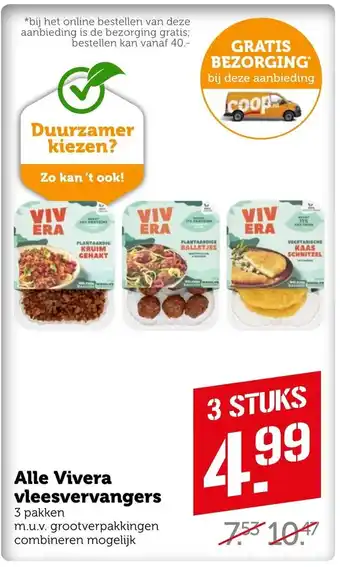 Coop Alle vivera vleesvervangers aanbieding