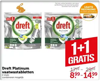 Coop Dreft Platinum vaatwastabletten aanbieding