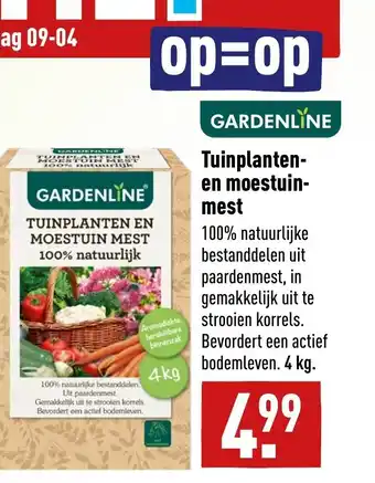 ALDI Gardenline Tuinplanten- en moestuin- mest 4 kg aanbieding