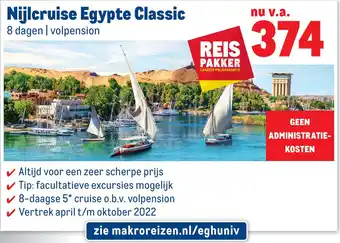 Makro Nijlcruise Egypte Classic aanbieding