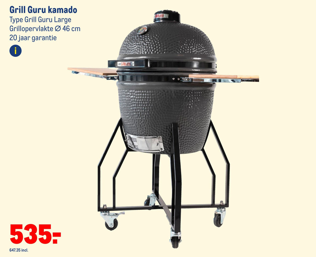 Grill guru kamado type grill guru large 46 cm aanbieding bij makro