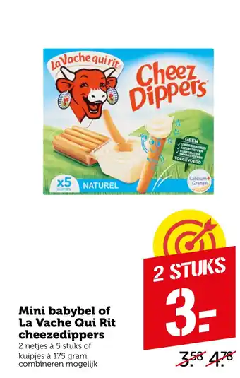 Coop Mini babybel of La Vache Qui Rit cheezedippers 175 gram aanbieding