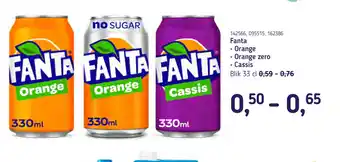 Van Hoeckel Fanta Orange, Orange zero, Cassis 33 cl aanbieding