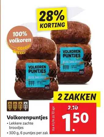 Lidl Volkorenpuntjes 300 G aanbieding