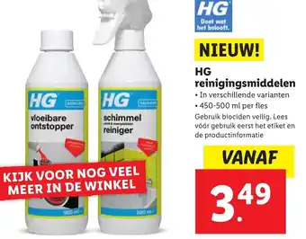 Lidl Hg reinigingsmiddelen 450-500 ml aanbieding