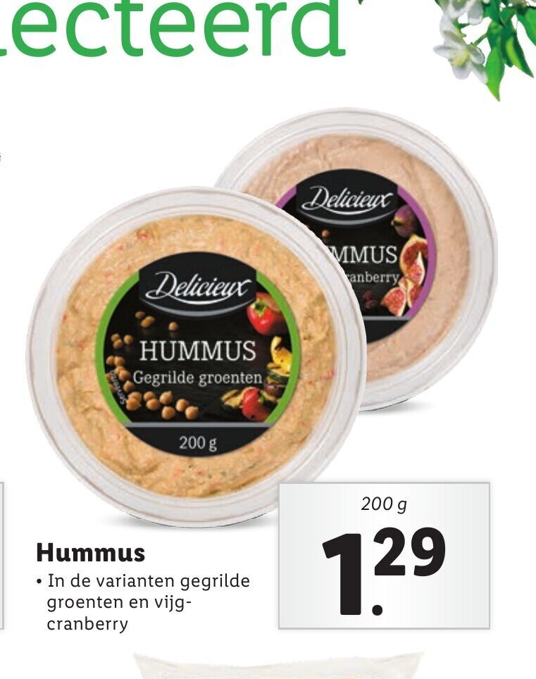 Hummus 200 G aanbieding bij Lidl