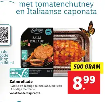 Lidl Zalmrollade 500 gram aanbieding