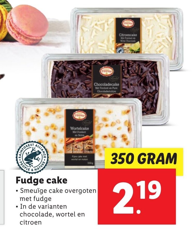 Fudge cake 350 gram aanbieding bij Lidl