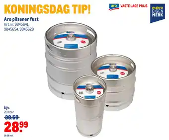 Makro Aro pilsener fust aanbieding