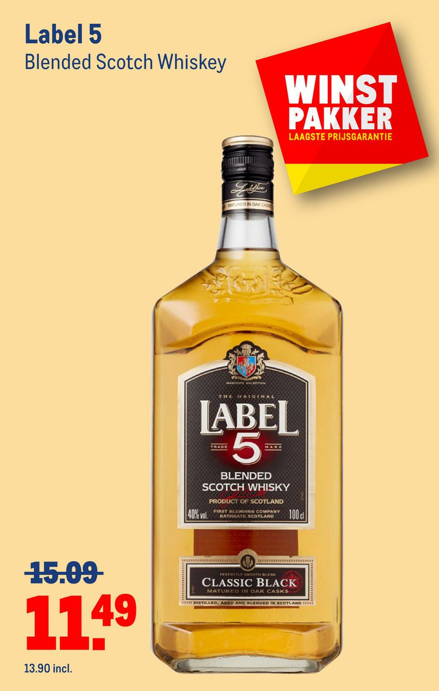 Label 5 Blended Scotch Whiskey aanbieding bij Makro