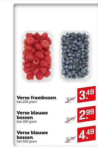 Coop Verse Frambozen Of Verse Blauwe Bessen aanbieding