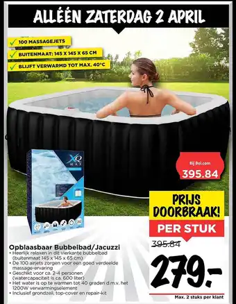 Vomar Voordeelmarkt Opblaasbaar Bubbelbad-Jacuzzi aanbieding