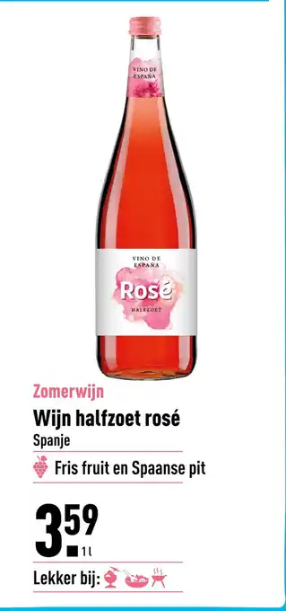 ALDI Wijn halfzoet rosé Spanje aanbieding