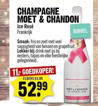 Dirck 3 MOET & CHANDON ICE IMPÉRIAL ROSÉ 75 CL aanbieding