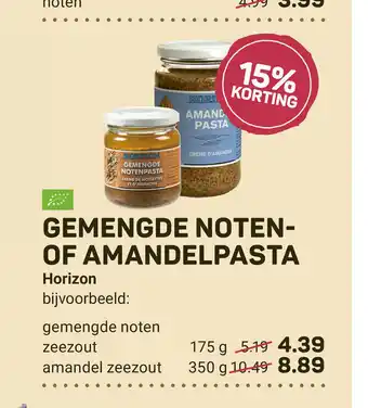 Ekoplaza Gemengde Noten- of Amandelpasta Horizon 175 g aanbieding