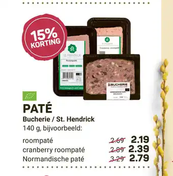 Ekoplaza Pate Bucherie/ St. Hendrick roompate 140 g aanbieding