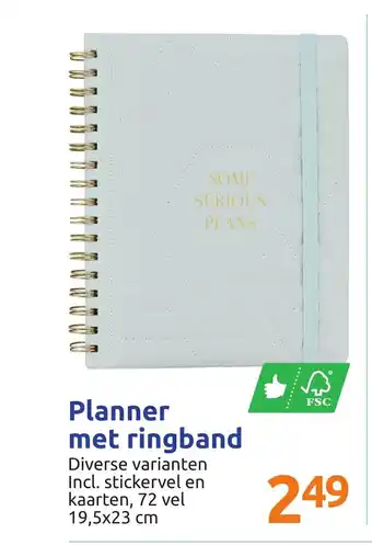 Action Planner met ringband 19,5x23 cm aanbieding