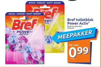 Action Bref toiletblok power activ' 50 gram aanbieding