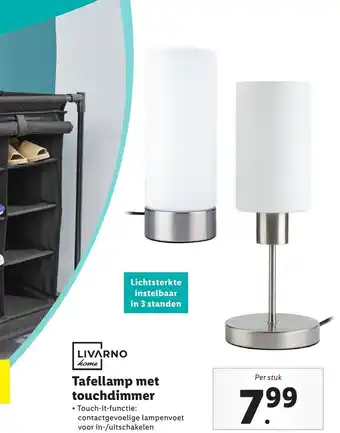 Lidl Tafellamp met touchdimmer aanbieding