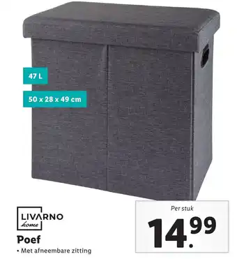 Lidl Poef 50 x 28 x 49 cm aanbieding