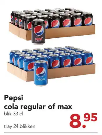 Zegro Pepsi cola regular of max 33cl aanbieding