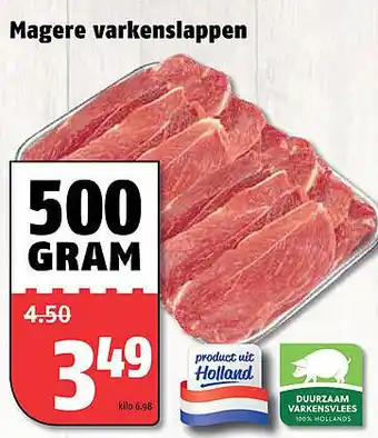 Poiesz Magere varkenslappen 500 gram aanbieding