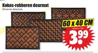 Dirk Kokos-rubberen deurmat 60 x 40cm aanbieding