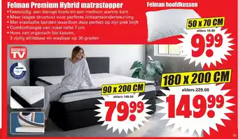 Dirk Felman Premium Hybrid matrastopper 90*200 cm aanbieding