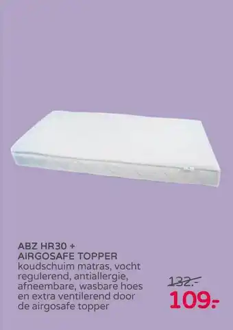 Prenatal ABZ HR30 + Airgosafe Topper Koudschuim Matras aanbieding