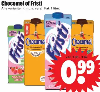 Dirk Chocomel of Fristi 1L aanbieding